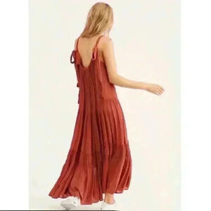 Free People Bare it all Maxi Dress Dusty Rose red medium NWT